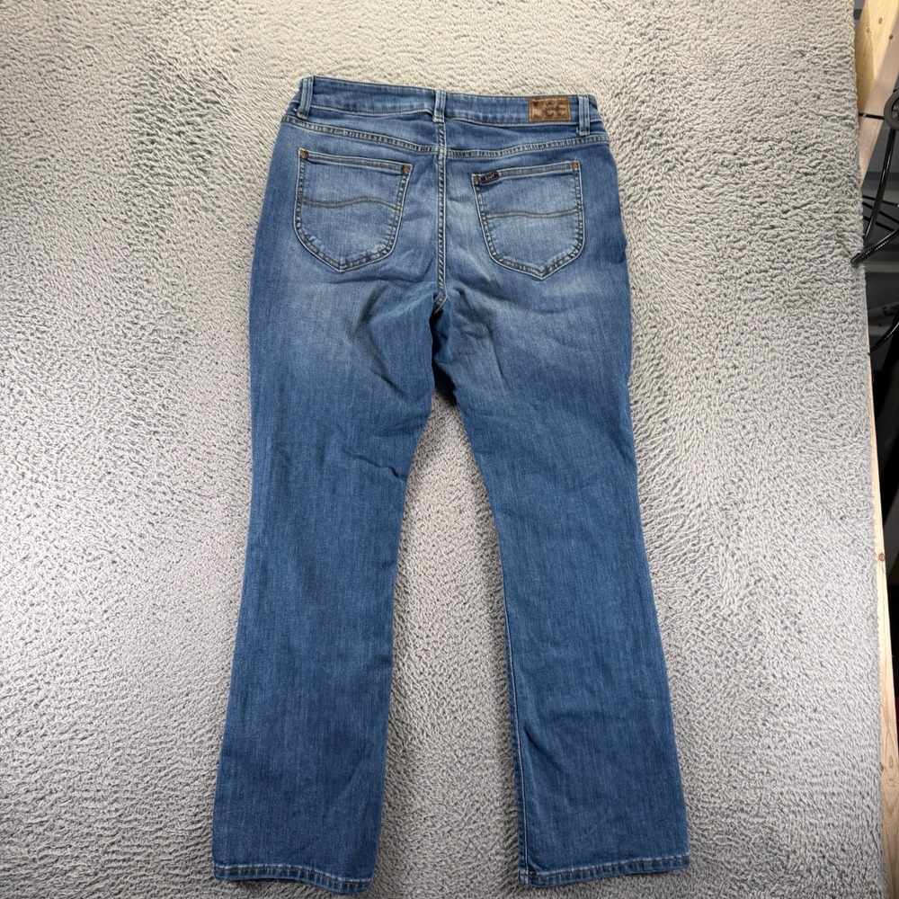 Lee Secretly Shapes Jeans Womens 14 Blue Cotton Denim Bootcut Mid Rise Stretch - Picture 6 of 12
